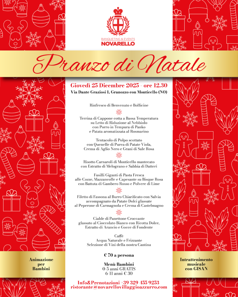 Menù di Natale 2025 presso Novarello